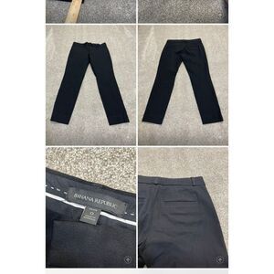 Banana Republic womens sloan solids pants sz 0P black stretch trouser career